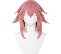 WHBHD Anime Juego genshin Impact Cosplay Halloween yae Miko Cosplay Peluca genshin Impact yae Miko Cosplay Largo Pelo Rosa Halloween Lindo