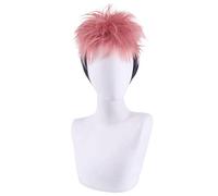 WHBHD Anime jujutsu Kaisen Cosplay Yuji itadori Peluca Rosa Negro Corto Corto Resistente a la Fibra Peluca Peluca Peluca Peluca Gorra envío Divertido