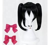 WHBHD Anime LoveLive!Love Live Cos Wig Nico Yazawa Niko Negro Black Panipolla Calor Resistente al Calor Cosplay Pelucas de Traje + Pelucas de Arco