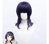 WHBHD Asaka Karin Cosplay Wig LoveLive Proyecto de sueño PDP Peluca sintética de Fibra Corta púrpura de Cosplay púrpura