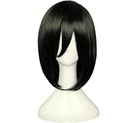 WHBHD Ataque en Titán Mikasa Ackerman Short Bob Black Resistente al Calor Cosplay Cosplay Peluca