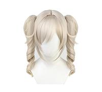 WHBHD Barbara Cosplay Wig Genshin Impact Cosplay Light Brown Bunches Resistente al Calor Pelucas de Pelo + Peluca Cap