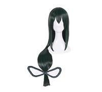 WHBHD Boku no héroe Academia Tsuyu Asui Largo Verde Verde Cosplay Anime Cosplay Pelucas Pelucas Sintéticas Resistentes al Calor Halloween