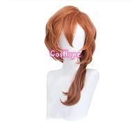 WHBHD Chuuya Nakahara Cosplay Bungou Stray Dogs Cosplay Men 55cm Brown Wig Cosplay Anime Cosplay Wig Pelucas sintéticas Resistentes al Calor