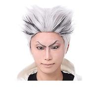 WHBHD Cosnoble Kotaru Bokuto Wig Anime Haikyuu Cosplay Traje Blanco Cabello Corto