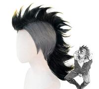 WHBHD Cosplay Accesorio Anime Demon Slayer: Kimetsu No Yaiba Cosplay Largo Curly Hair Peluca Sintética Gold Marrón Gradiente Rojo Corta Red Straight Wig ( Color : #19 , Size : One Size )