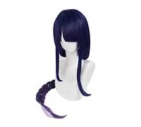 WHBHD Cosplay Peluca Juego genshin Impact Shogun Mujeres 110 cm de Largo Graidence Púrpura Trenzado Peluca Anime Pelucas Moda