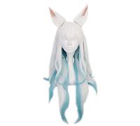 WHBHD Espíritu Blossom Ahri Peluca Larga con Orejas Cosplay Traje Resistente al Calor Pelucas de Carnaval del Pelo sintético