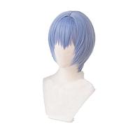 WHBHD Eva Ayanami Rei Cortátil Azul Claro Resistente al Calor Cosplay Peluca Peluca + Pista + Tapa de Peluca