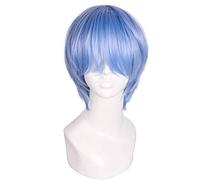 WHBHD Eva Ayanami Rei Cosplay Pelucas Corta Azul Cosplay Peluca Calor Resistente al Calor sintético