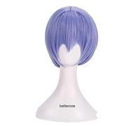 WHBHD Eva Neon Genesis Evangelion Ayanami Rei Cosplay Pelucas Corta Luz Azul Azul Resistente al Caliente Peluca Sintética + Peluca Cap