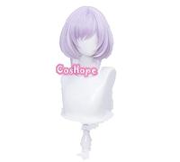 WHBHD GENSHIN Impact Cosplay QIQI Mujeres 75 cm Light Light Purple Peluca Cosplay Anime Cosplay Pelucas Pelucas sintéticas Resistentes al Calor Halloween
