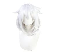 WHBHD Genshin Impact Game PAIMON Silver Grey Gris Largo Interior HEJERO Cosplay Pelo Anime Resistente Pelo SINTÉTICO Peluca de Peluca