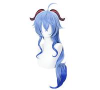 WHBHD Genshin Impact ganyu Cosplay 75 cm Degradado Azul Degradado Peluca Cosplay Anime Cosplay Pelucas Calor Resistente al Calor Mujeres Halloween Peluca