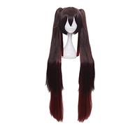 WHBHD Genshin Impact hutao Cosplay Mujeres 110 cm Peluca de Longitud Peluca marrón Cosplay Halloween Resistente al Calor Pelucas sintéticas Anime Cosplay Pelucas