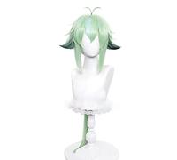 WHBHD Genshin Impact sucosa 85 cm Larga Peluca Verde Manzana Peluca Pelo Resistente al Calor Mujeres Halloween rol Juego AC + Anime Cosplay Pelucas