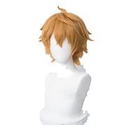 WHBHD GENSHIN Impact TARTAGLIA Cosplay 30 CM Corte Corte Camilla DE MARRÓN Cosplay Pelucas de Anime de Calor Pelucas sintéticas Resistentes al Calor + Gorra de Peluca