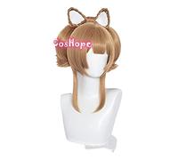 WHBHD Genshin Impact yyaoyao Cosplay 40 cm Peluca marrón Peluca Cosplay Anime Cosplay Pelucas Calma Resistente al Calor Pelucas sintéticas Halloween