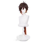 WHBHD GENSHIN Impact ZHONGLI Cosplay 90 CM Larga Navidad Marrón Peluca Naranja Halloween Cosplay Anime Pelucas Pelucas sintéticas Resistentes al Calor