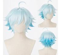 WHBHD Juego Genshin Impact Cosplay Halloween Chongyun Cosplay Peluca Chong Yun Resistente al Calor Pelucas de Pelo sintético + Peluca Cap