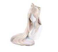 WHBHD Juego GENSHIN Impact Ningguang Cosplay Peluca Larga Pelucia Sintética Resistente al Calor Largo Guang Cosplay Pelucas + Peluca Cap