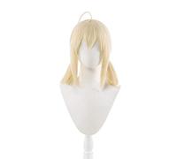 WHBHD Juego Genshin Impactar Klee Cosplay Pelucas Panalas Panalas Medianas Medianas Peluca Pelo Sintético Resistente al Calor Halloween