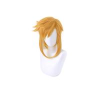 WHBHD La Leyenda de Zelda Smirol del Enlace Salvaje Golden Peluca de Cola de Caballo Corto Cosplay Pelucas de Pelo sintético Resistente al Calor
