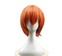 WHBHD Llegada Love Live Rin Hoshizora Cosplay Pelucas Corta Naranja Resistente al Calor Pelo sintético Perucas Cosplay Peluca