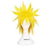 WHBHD Namikaze Minato Cosplay Peluca Corto Limón Amarillo Amarillo Resistente al Calor Peluca Sintética + Peluca Cap