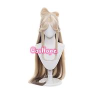 WHBHD Ningguang Cosplay Genshin Impact Cosplay Mujeres 120 cm Peluca de Larga Cosplay Anime Cosplay Pelucas Pelucas sintéticas Resistentes al Calor Halloween