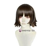 WHBHD Persona 5 P5 Makoto Niijima Pelucas Muchas mezcladas Pelucas de Cosplay Cosplay con Pelucas de Pelo sintético Resistente al Calor Trenzado + Tapa de Peluca