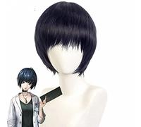 WHBHD Persona 5 Tae Takemi Cosplay Peluca Mujeres Corta Cosplay Azul Azul Cosplay Anime Cosplay Peluca Pelucas Sintéticas Resistente al Calor Halloween