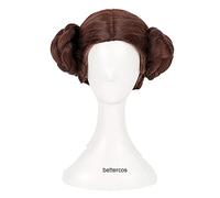 WHBHD Princesa Leia organa Solo Cosplay Peluca Corto marrón Resistente al Calor sintético Peluca sintética + Peluca Tapa