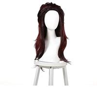 WHBHD Tanjiro Cosplay kimetsu no Yaiba kamado tanjirou Cosplay Mujer Rojo marrón Peluca Cosplay Anime Cosplay Calor Resistente al Calor Pelucas sintéticas