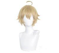 WHBHD Tohma Cosplay Peluca Juego genshin Impact tohma luz marrón Caballo Caballo Pelo Peluca Anime Halloween Party Carnival rol Pelea
