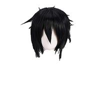 WHBHD Uchiha Sasuke Cosplay Pelucas Tinta Corta Color Azul Separado por Calor Resistente al Calor Peluca Sintética + Peluca Cap