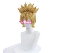 WHBHD Uzumaki Cosplay Hombres Corta Peluca de Oro Cosplay Anime Cosplay Wig Pelucas sintéticas Resistentes al Calor