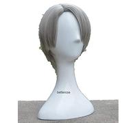 WHBHD Yuri !!! en Victor Ice Victor Nikiforov Cosplay Pelucas Corta Plata Gris Peluca Sintética Resistente al Caliente Peluca Sintética + Peluca Cap