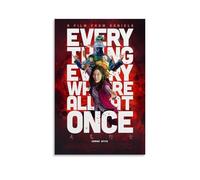 WHBRFO Póster decorativo con texto en inglés «Everything Everywhere All at Once» para dormitorio, decoración de pared, lienzo mural para sala de estar, estilo sin marco, 30 x 45 cm