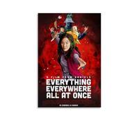 WHBRFO Póster decorativo con texto en inglés «Everything Everywhere All at Once» para dormitorio, decoración de pared, lienzo mural para sala de estar, estilo sin marco, 40 x 60 cm