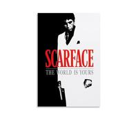 WHBRFO Scarface - Póster decorativo de pared con texto en inglés "The World Is Yours by Scarface", para dormitorio, sala de estar, estilo sin marco, 20 x 30 cm