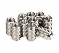 WHC 10 Piezas Insertos Roscados Rosca Hembra M4 X 0.7mm Rosca Macho M6 X 1.0mm, Longitud 10mm Inserto Roscado, Inserto de Rosca Autorroscante de Acero Inoxidable para Equipos Mecánicos de Turbinas