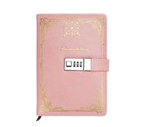 WHC Diario Secreto Niña con Codigo A5, Diario con Contraseña Niña 22x15cm, Libreta de Contraseñas, Diario Vintage con Cuero Cerradura de Combinación, Diario Codigo para Notas de Agenda y Diseño