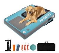 WHDCYD Escalera flotante inflable para perros, para piscinas, barcos, muelles, perros en agua, escalones para nadar mascotas de hasta 200 libras, cama de agua para humanos, envía frisbee