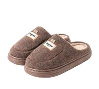 WHDMKUS Zapatillas de algodón Zapatillas De Algodón para Hombres En Casa Gruesas Sin Deslizamiento De Gran Tamaño De Gran Tamaño Tibio Zapatillas De Algodón De Peluche Hombres Hombres-café-48-49