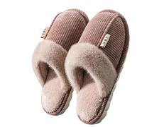 WHDMKUS Zapatillas de algodón Zapatillas De Algodón para Hombres Extra Grandes De Invierno Gran Tamaño Sin Deslizamiento De Interior Y Al Aire Libre Zapatillas De Pelaje De-café-48-49