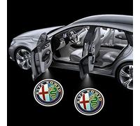 WHDPPP 2 Piezas Proyector de Luz para Puerta de Coche para Alfa Romeo Brera Spider GT 145 146 147 - Luces LED de Bienvenida Logo - Lámpara de Cortesía Iluminación de Entrada,A Black-2