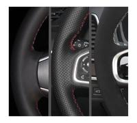 WHDsunQQ Cubre Volante Coche para Grandeur para Sonata 2006-2010 Protector para Volante de Coche de Grano de Madera de Durazno Gris Antideslizante Cosido a Mano