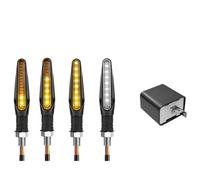 WHDsunQQ moto indicador luces Luces de señal giro para motocicleta, indicadores direccionales, luces flujo para intermitente 15 a 10 mm lámpara