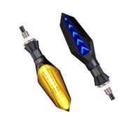 WHDsunQQ moto indicador luces Luz de señal giro para motocicleta, doble color, 3 W, tipo flujo, indicadores secuenciales, lámpara, luz marcha